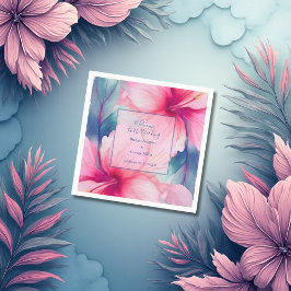 hawaiian tropical floral hibiscus save the date pappersservett
