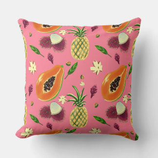 Hawaiian Tropical Fruit Pattern Throw Pillow Kudde