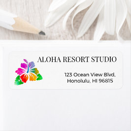 Hawaiian Tropical Hibiscus Return Address Returadress Etikett