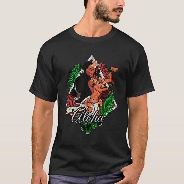 Hawaiian Tropical Island Luau Py T Shirt (Framsida)