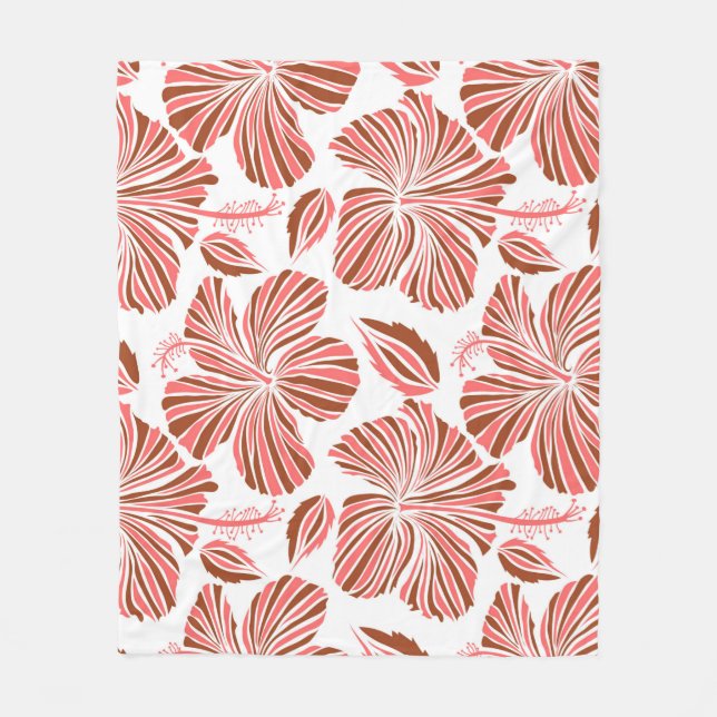 Hawaiian tropical natural floral in brown colors.  fleecefilt (Framsidan)