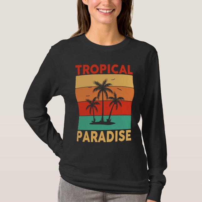 Hawaiian Tropical Paradise Hawaii Pineapple Tiki T Shirt (Framsida)