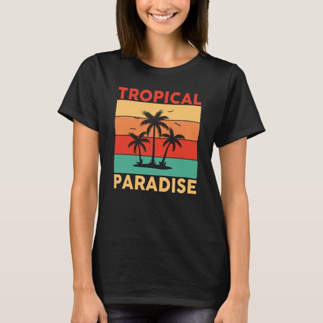 Hawaiian Tropical Paradise Hawaii Pineapple Tiki T Shirt (Framsida)
