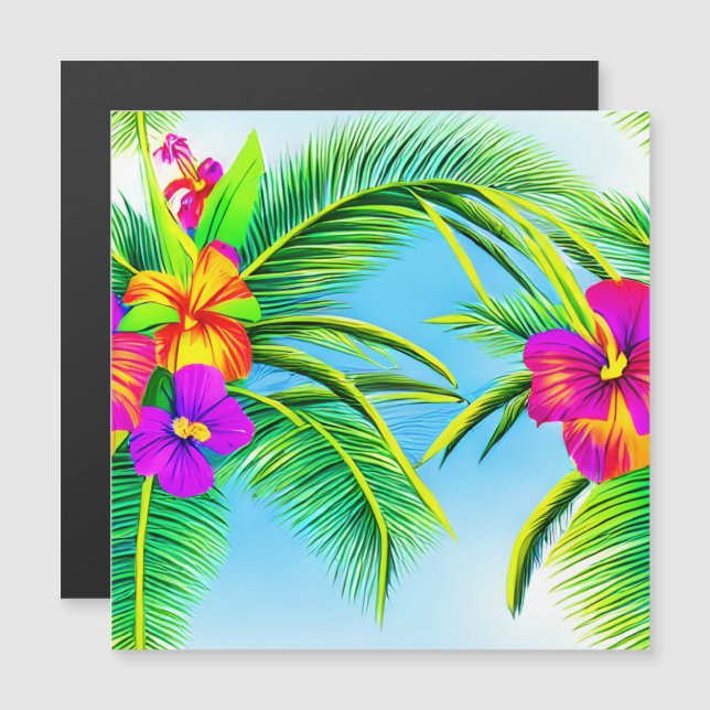 Hawaiian Tropical Seamless Mönster (Fram/baksida)