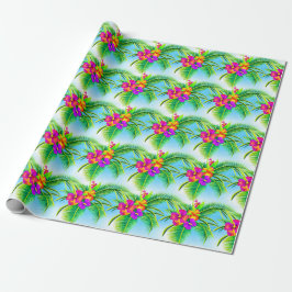 Hawaiian Tropical Seamless Mönster Presentpapper