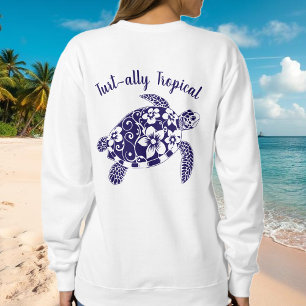 Hawaiian Turtle-Fisherman Core-Mörk blått T Shirt