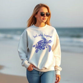 Hawaiian Turtle- Fisherman Core- Ocean Blue T Shirt