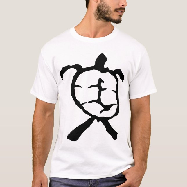 Hawaiian Turtle - svart Tee (Framsida)