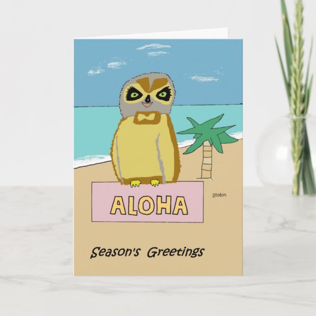Hawaiian Uggla Helgdag Card Helgkort (Framsida)