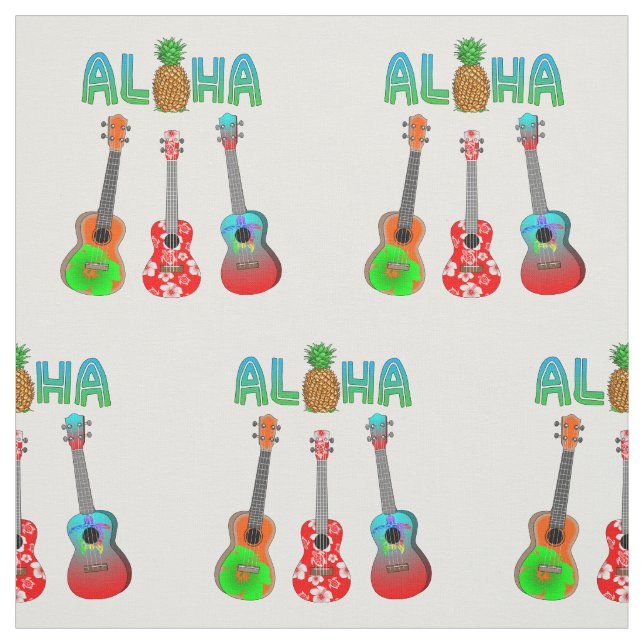 Hawaiian Ukulele Aloha Hawaii Tyg (Provkarta)
