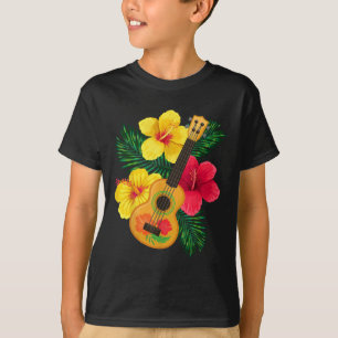 Hawaiian Ukulele Retro Uke Hibiscus T Shirt