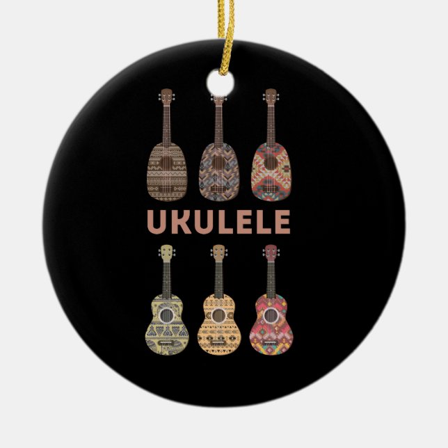 Hawaiian Ukulele Types of Musical Instruments Julgransprydnad Keramik (Framsidan)
