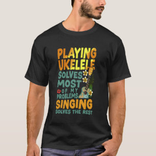 Hawaiian Ukulele Uke Spela Ukulele Solves Most O T Shirt