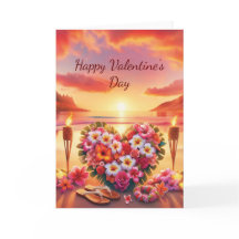 Hawaiian Valentine Day Card