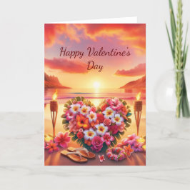Hawaiian Valentine Day Card Tack Kort