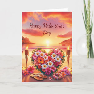 Hawaiian Valentine Day Card Tack Kort