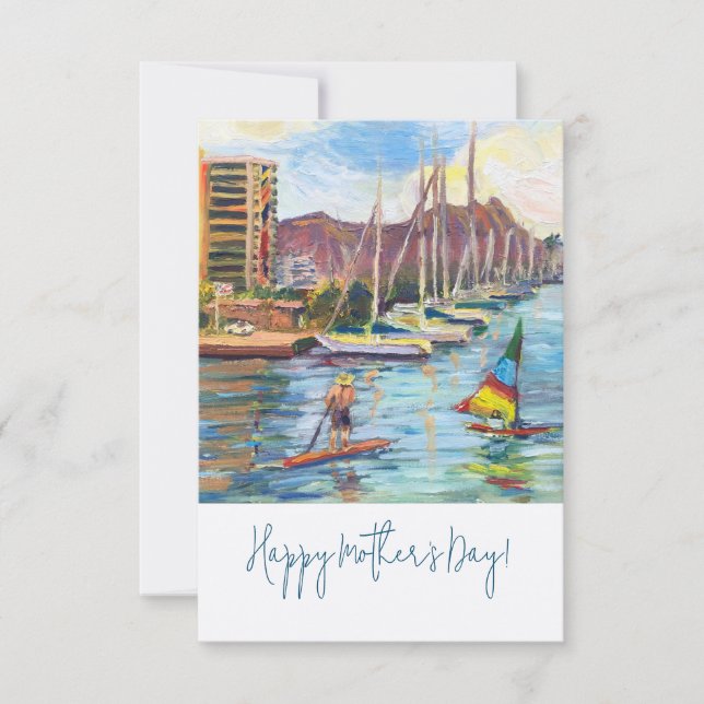 Hawaiian View från Magic Island Card Tack Kort (Framsida)