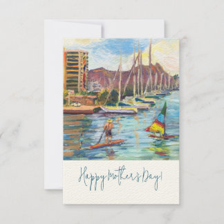 Hawaiian View från Magic Island Card Tack Kort