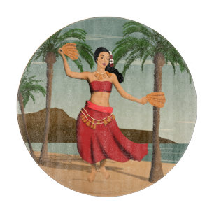 Hawaiian Vintage Hula Girl Postcard