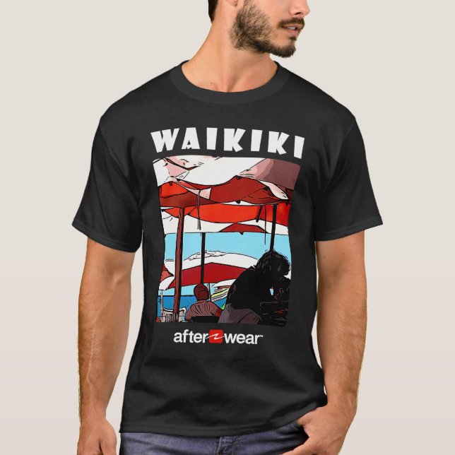 Hawaiian Waikiki Beach Mai Tai Bar Souvenir T Shirt (Framsida)