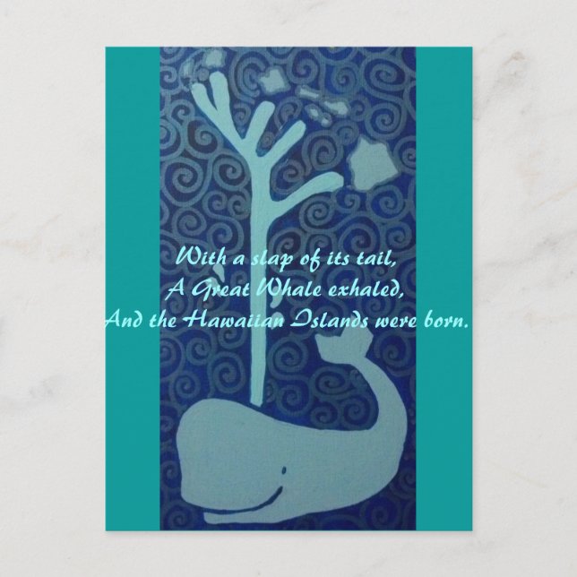 Hawaiian Whale Vykort (Framsida)