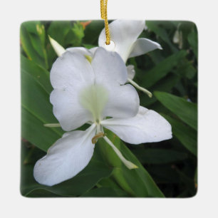Hawaiian White Ginger Flower Julgransprydnad Keramik