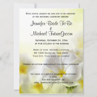 Hawaiian White Plumeria Bröllop och Reception Inbjudningar