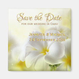 Hawaiian White Plumeria Magnet