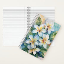 Hawaiian White Plumeria Notebook