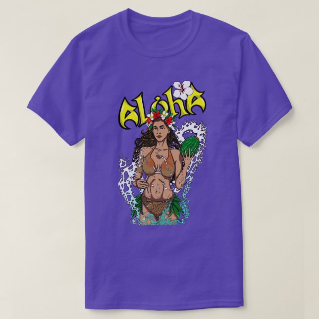 Hawaiian Woman TShirt T Shirt (Design framsida)