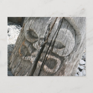 Hawaiian Wooden Tiki Vykort