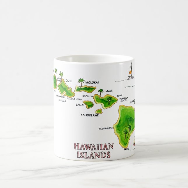 Hawaiianöarna Handritad Mugg (Center)