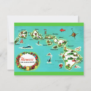 Hawaiianöarnas kart vykort