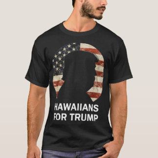 Hawaiians for Trump Vintage American Flagga Republ T Shirt