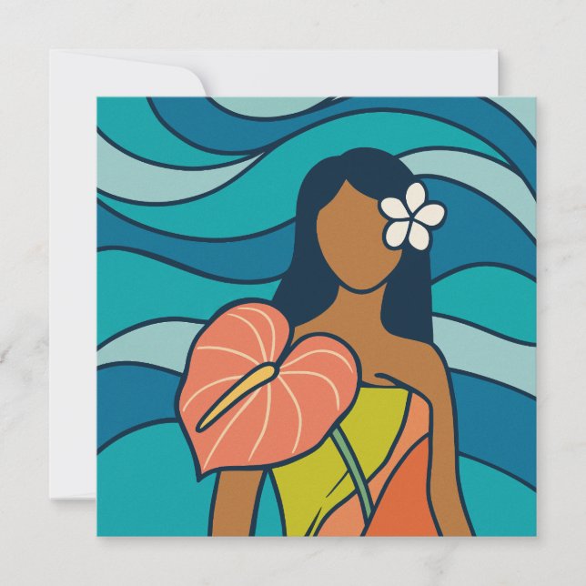 Hawaiiansk aloha konstkort tom baksida (Framsida)