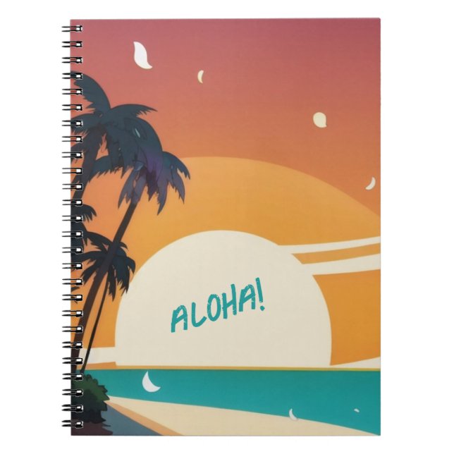 Hawaiiansk/Aloha/Tropisk/strand Anteckningsbok (Framsidan)