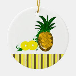 Hawaiiansk ananas julgransprydnad keramik