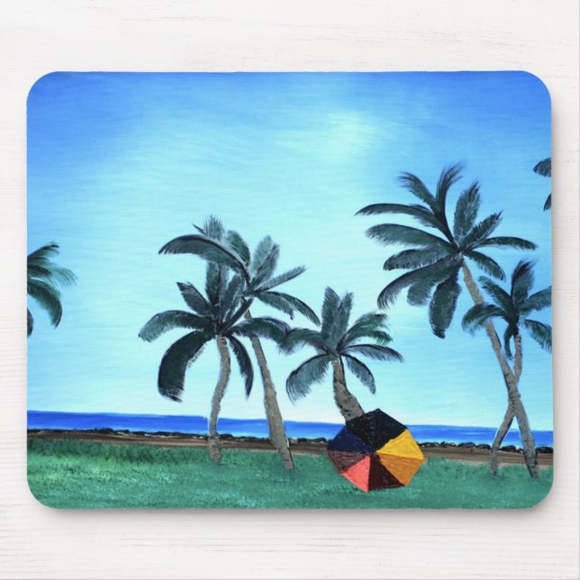 Hawaiiansk Beach Park & Handflatan Träd País Musmatta (Framsidan)