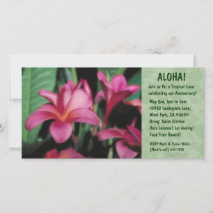 Hawaiiansk Blommigt Luau-inbjudan
