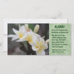Hawaiiansk Blommigt Luau-inbjudan