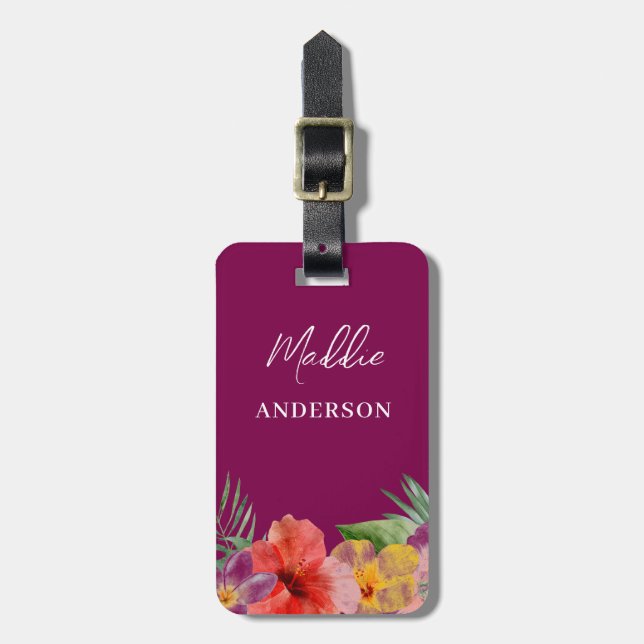 Hawaiiansk blomster  bagagebricka (Vertikal Framsida)