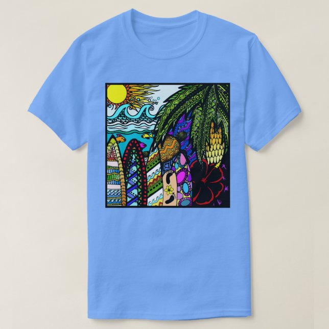 Hawaiiansk doodle t shirt (Design framsida)