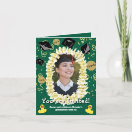 Hawaiiansk examensfest Lei Fotoinbjudan Kort