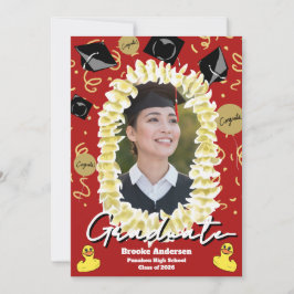 Hawaiiansk examensfirande Plumeria Lei Konfetti Fo Kort