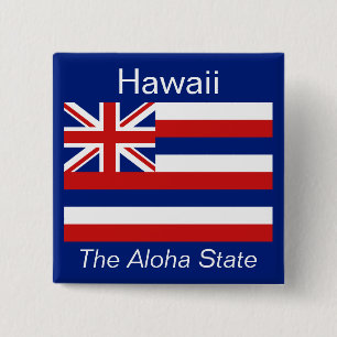 Hawaiiansk Flagga Button Knapp