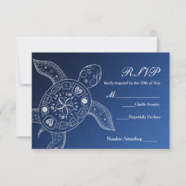 Hawaiiansk havssköldpadda vit blå strandbröllop RS OSA Kort