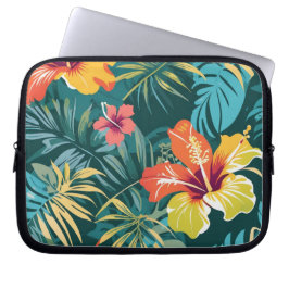 Hawaiiansk Hibiskus Djungelmönster Laptop Fodral