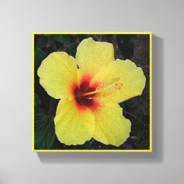 Hawaiiansk Hula Flicka Hibiskus Sträckt Canvastryc Canvastryck