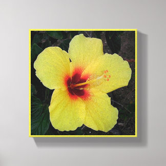 Hawaiiansk Hula Flicka Hibiskus Sträckt Canvastryc Canvastryck
