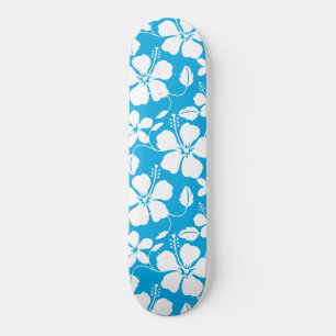 Hawaiiansk Hula (Hibiscus) Blå Mini Skateboard Bräda 18,5 Cm
